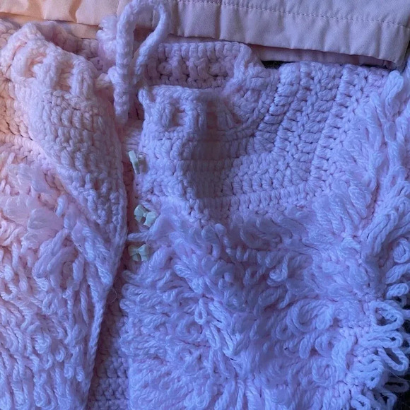 Infants 12-18 M Baby Girl Hooked Jacket First Explore Pink Cottagecore 2 Piece - Picture 5 of 6